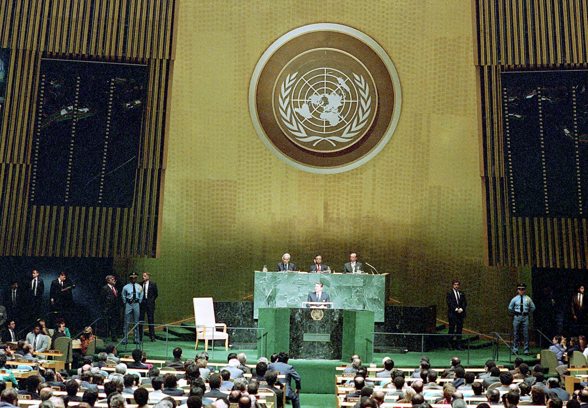 United Nations General Assembly Podium
